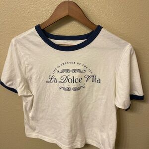 Mighty Fine White and Blue Tee